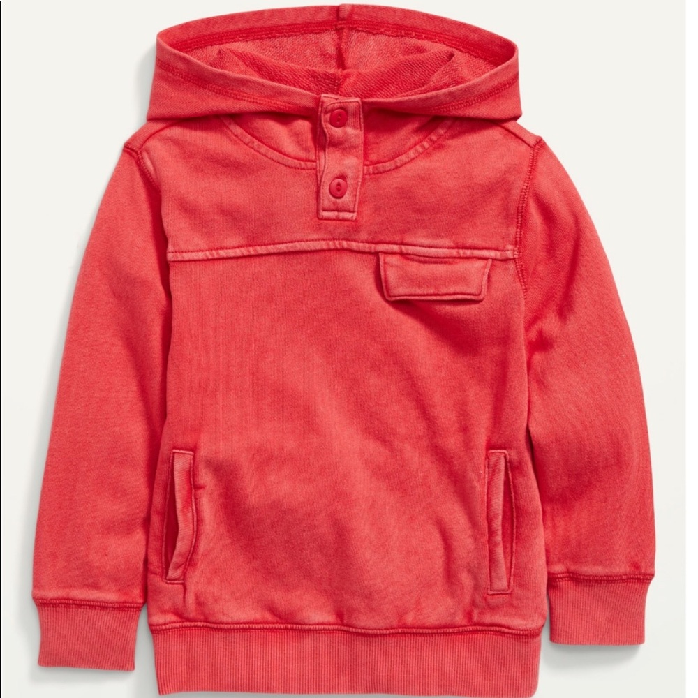 Unisex garnet red dyed French terry pullover sweatshirt hoodie